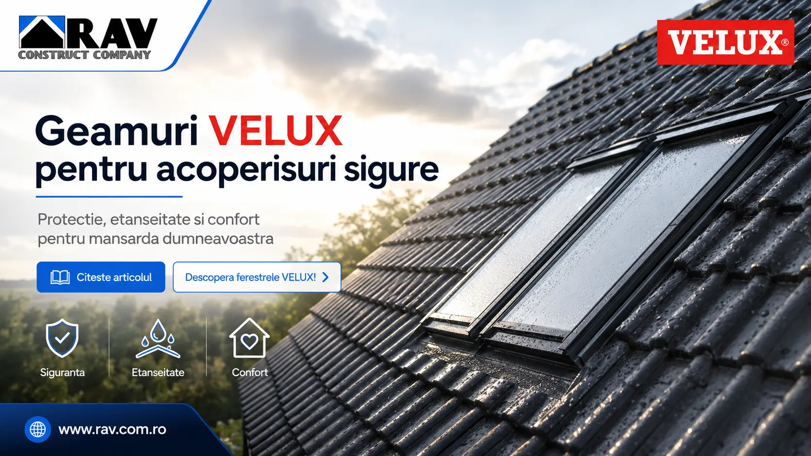 Ferestre VELUX pentru acoperisuri sigure